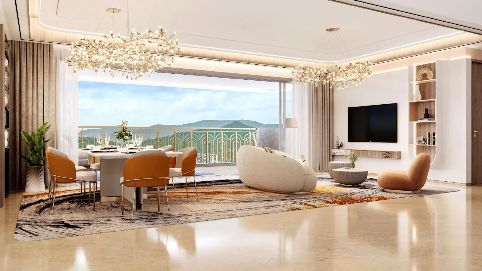 Spacious residence interior at Lodha Wakad